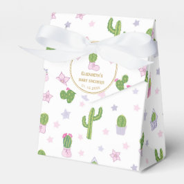Caixinha De Lembrancinhas Chá de fraldas De Cactus Personalizado, Muito Obri