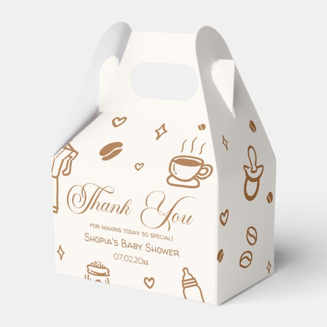 Caixinha De Lembrancinhas Chá de fraldas De Café Obrigado (Frente)