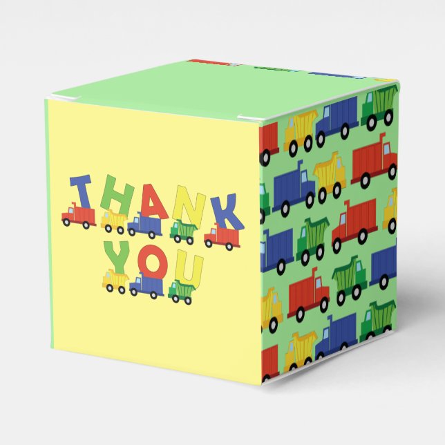 Caixinha De Lembrancinhas Chá de fraldas de caminhões (Frente)