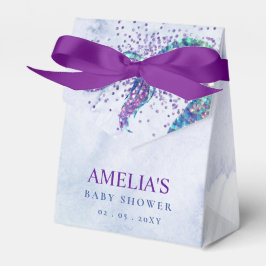 Caixinha De Lembrancinhas Chá de fraldas de Cauda da Sereia Rosa Púrpura