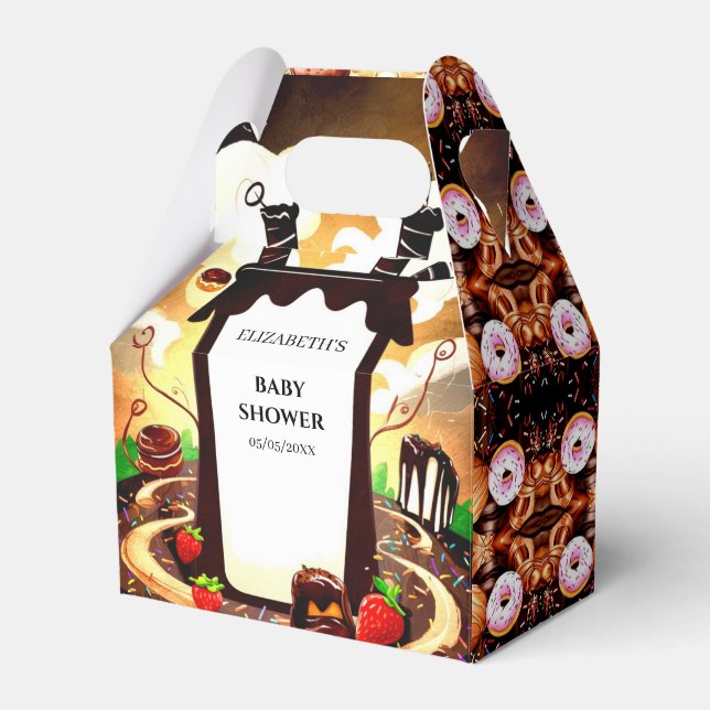 Caixinha De Lembrancinhas Chá de fraldas de Chocolate Mágico (Frente)