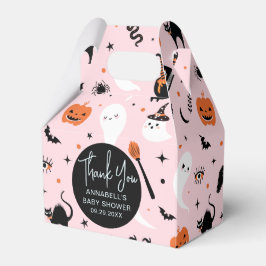 Caixinha De Lembrancinhas Chá de fraldas de Dia das Bruxas Rosa-Rosa-Gelado 