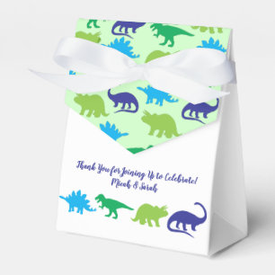 Caixinha De Lembrancinhas Chá de fraldas de Dinossauro Gelado Azul e Verde