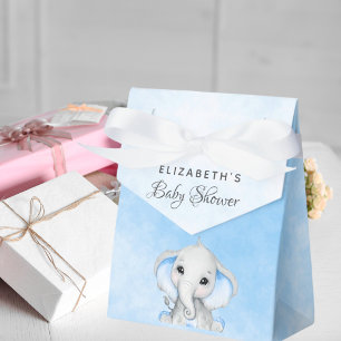 Caixinha De Lembrancinhas Chá de fraldas de elefante azul