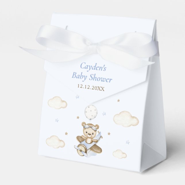 Caixinha De Lembrancinhas Chá de fraldas de Espera do Garoto do Balão do Urs (Frente)