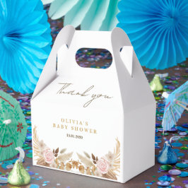 Caixinha De Lembrancinhas Chá de fraldas de Flor de Cores Aquáticas Branco