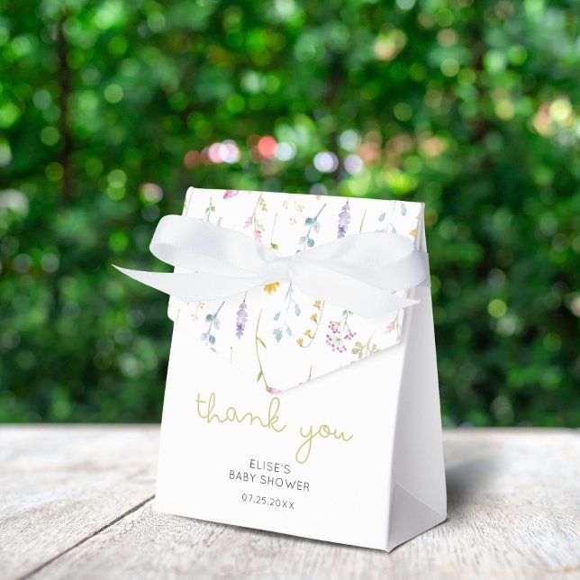 Caixinha De Lembrancinhas Chá de fraldas De Flor Selvagem Obrigado (Criador carregado)