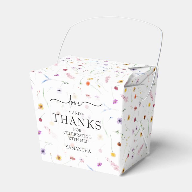 Caixinha De Lembrancinhas Chá de fraldas de flores silvestres pequeno (Frente)