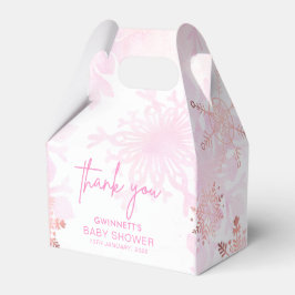 Caixinha De Lembrancinhas Chá de fraldas de Garota Elegante Snowflakes