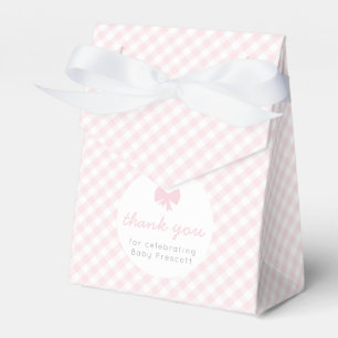 Caixinha De Lembrancinhas chá de fraldas de gingham rosa