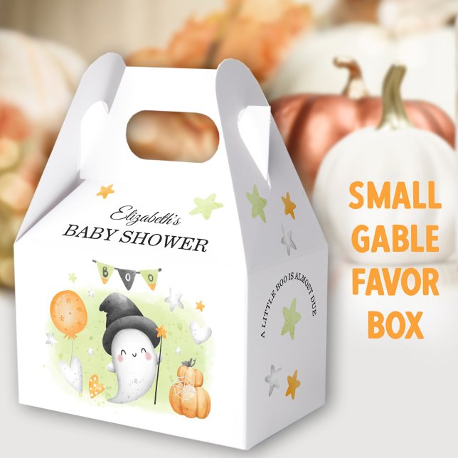 Caixinha De Lembrancinhas Chá de fraldas de Halloween Cute Boo (Cute Boo Halloween Small Gable Favor Boxes - You can choose from 3 sizes of these gable favor boxes)