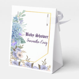 Caixinha De Lembrancinhas Chá de fraldas de Hydrangea Azul Flor Azul de Past