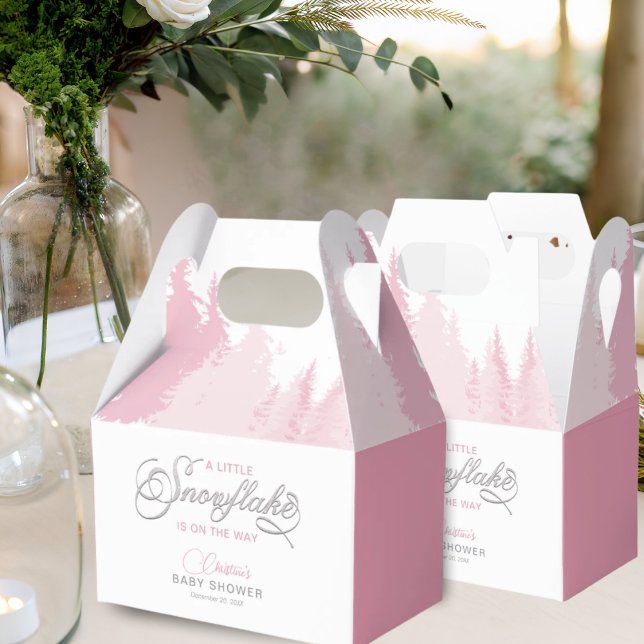 Caixinha De Lembrancinhas Chá de fraldas de inverno com floco de neve (Criador carregado)