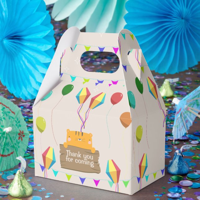 Caixinha De Lembrancinhas Chá de fraldas de Laranja de Cartoon (Festa)