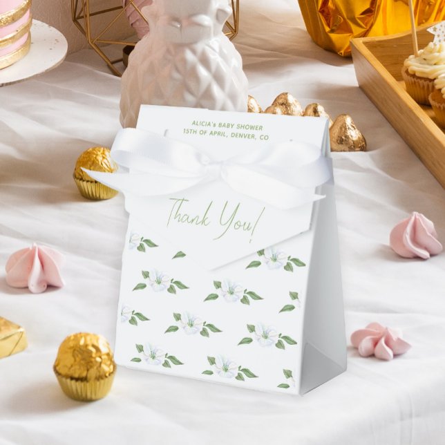 Caixinha De Lembrancinhas Chá de fraldas de menino floral azul claro (Criador carregado)