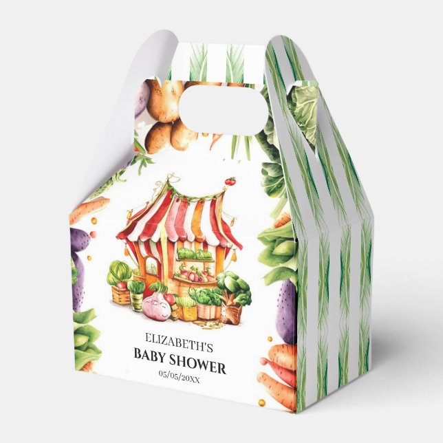 Caixinha De Lembrancinhas Chá de fraldas de Mercado do Fazendeiro Personaliz (Frente)