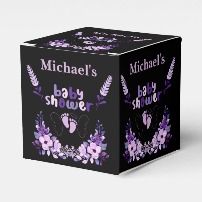 Caixinha De Lembrancinhas Chá de fraldas de Monograma Cute Personalizado (Frente)