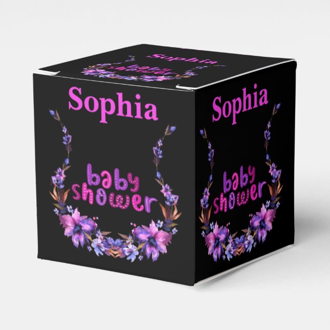 Caixinha De Lembrancinhas Chá de fraldas de Monograma Cute Personalizado (Frente)