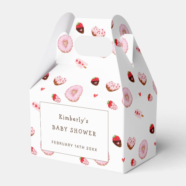 Caixinha De Lembrancinhas Chá de fraldas de Namorados de Rosquinhas Swethear (Frente)