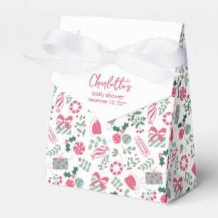 Caixinha De Lembrancinhas Chá de fraldas de Natal Festivo