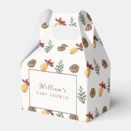 Caixinha De Lembrancinhas Chá de fraldas de Padrão de Flor de Natal no inver