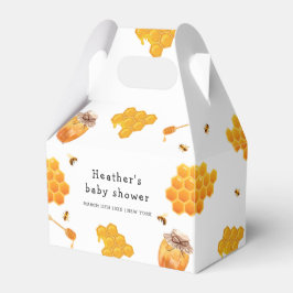 Caixinha De Lembrancinhas Chá de fraldas de Padrão de Mel Moderno