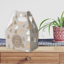 Caixinha De Lembrancinhas Chá de fraldas de Padrão do Urso de Corte