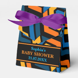 Caixinha De Lembrancinhas Chá de fraldas de Padrão Geométrico Monograma