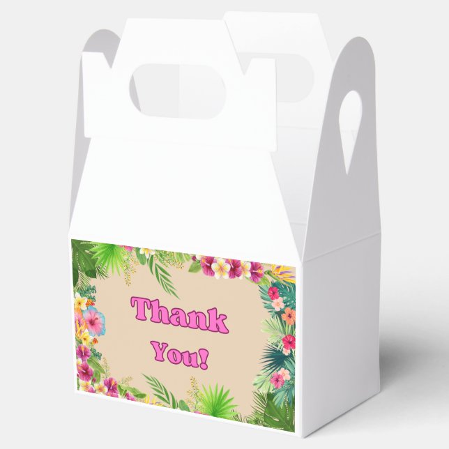 Caixinha De Lembrancinhas Chá de fraldas de Paraíso Tropical: Aloha Baby (Aberto)