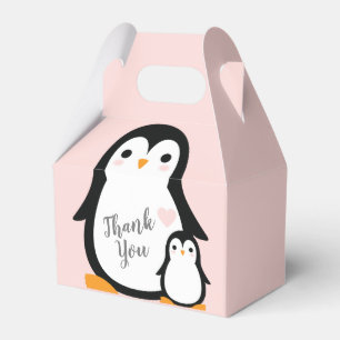Caixinha De Lembrancinhas Chá de fraldas de pinguim bonito, garoto azul