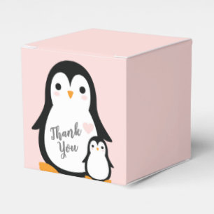 Caixinha De Lembrancinhas Chá de fraldas de pinguim bonito, garoto azul