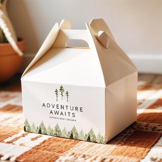 Caixinha De Lembrancinhas Chá de fraldas de pinheiro de aquarela russa JENNA (Criador carregado)