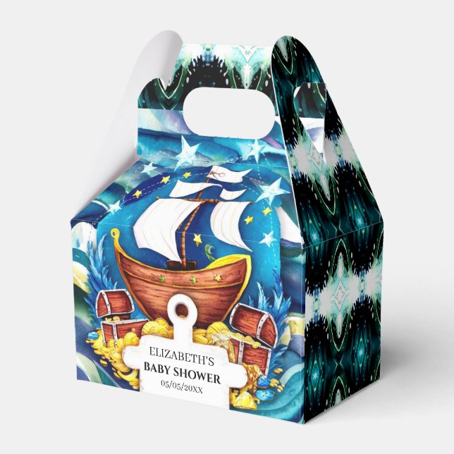 Caixinha De Lembrancinhas Chá de fraldas de Pirata Personalizada Simples (Frente)