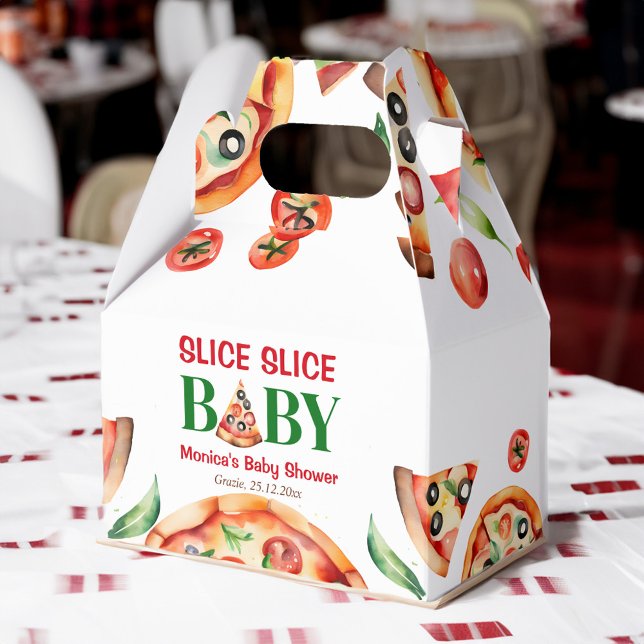 Caixinha De Lembrancinhas Chá de fraldas de pizza italiana com fatia (Slice slice baby Italian pizza baby shower Favor Box personalized baby shower favor boxes)