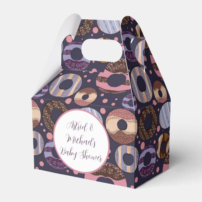 Caixinha De Lembrancinhas Chá de fraldas de Rosquinhas Roxas (Frente)