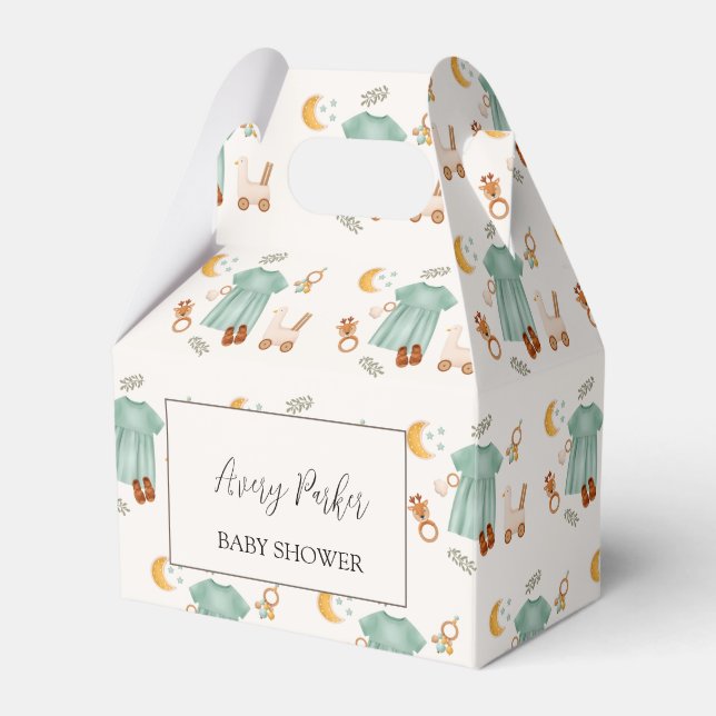 Caixinha De Lembrancinhas Chá de fraldas de roupas da Elegante Boho Baby Gir (Frente)