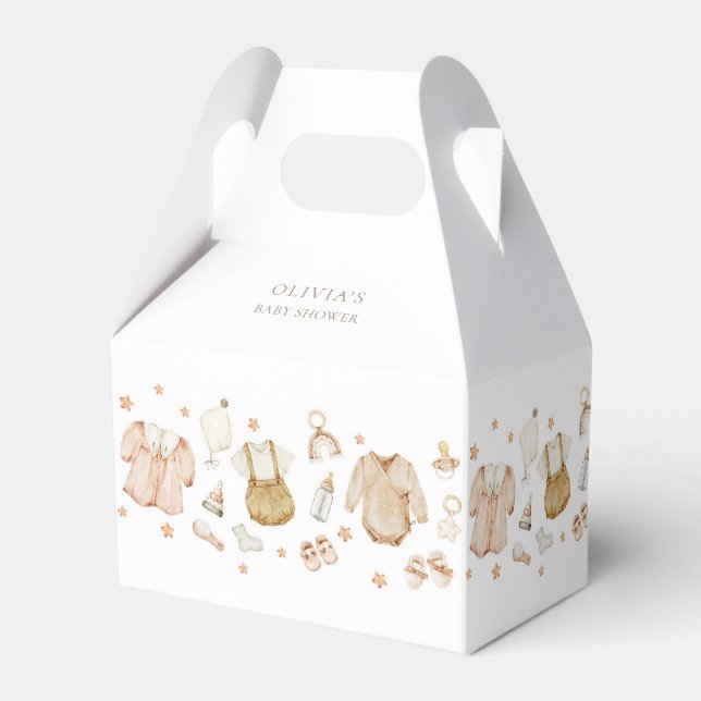 Caixinha De Lembrancinhas Chá de fraldas de Roupas de Bebê Russo Boho (Verso)