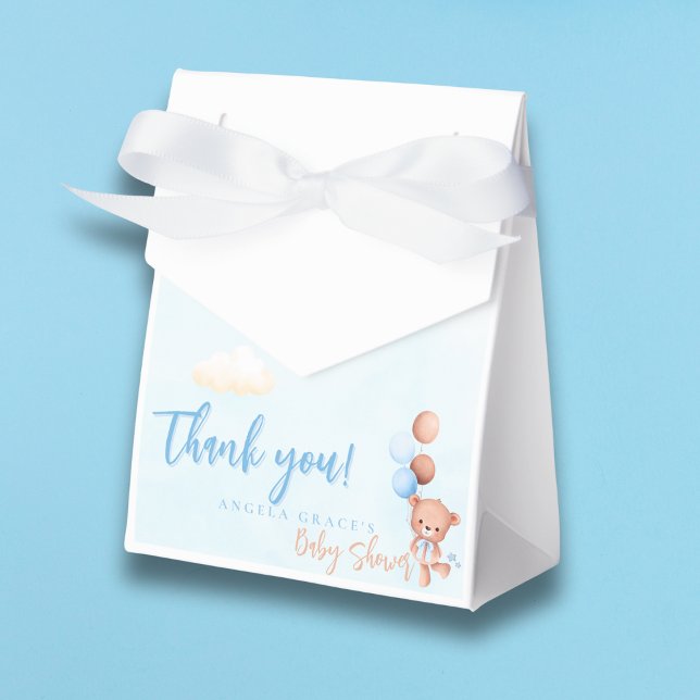 Caixinha De Lembrancinhas Chá de fraldas de Urso Azul-Teddy (Criador carregado)