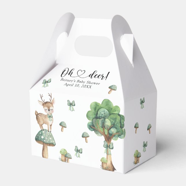 Caixinha De Lembrancinhas Chá de fraldas de veados de madeira (Frente)
