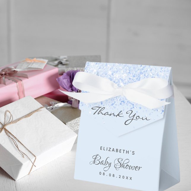 Caixinha De Lembrancinhas Chá de fraldas do garoto confetti azul (Criador carregado)