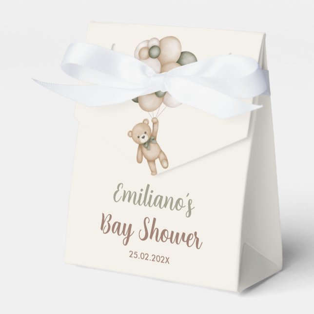 Caixinha De Lembrancinhas Chá de fraldas do Urso de Teddy (Frente)