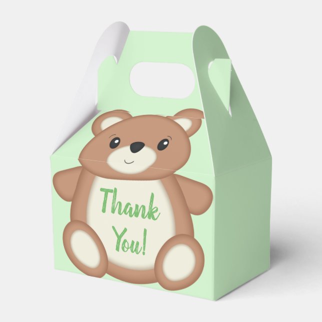 Caixinha De Lembrancinhas Chá de fraldas do Urso de Teddy (Frente)