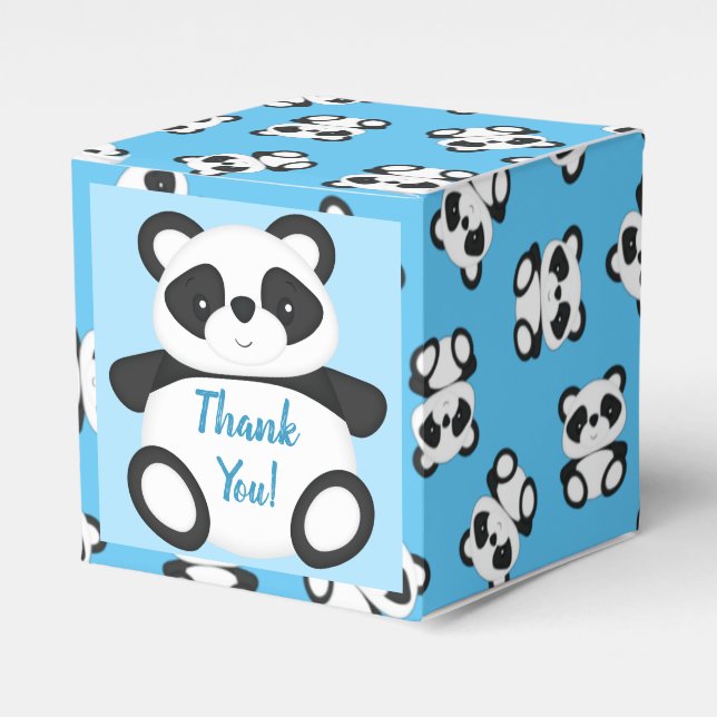 Caixinha De Lembrancinhas Chá de fraldas do Urso Panda (Frente)