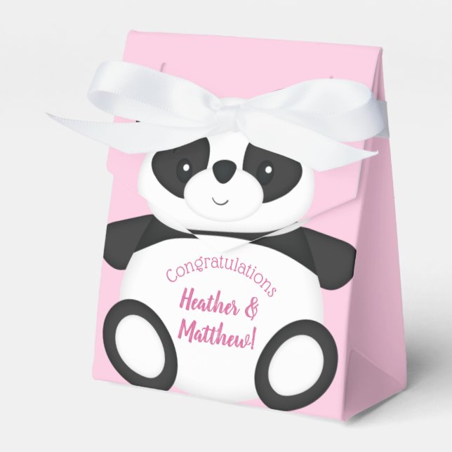 Caixinha De Lembrancinhas Chá de fraldas do Urso Panda (Frente)
