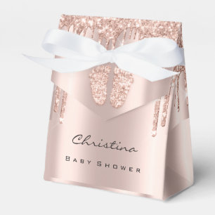 Caixinha De Lembrancinhas Chá de fraldas Doce Pés Gil Rosa Glitter Vlush