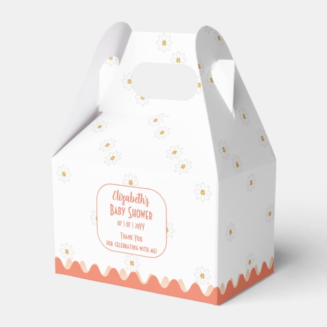 Caixinha De Lembrancinhas Chá de fraldas Floral Simples e Bonito Daisy (Frente)