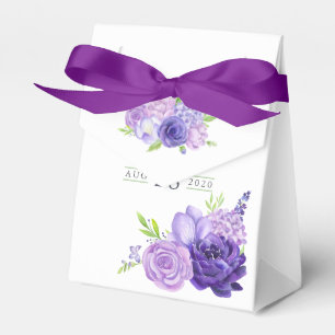 Caixinha De Lembrancinhas Chá de fraldas Floral Ultra Violet Watercolor