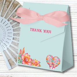 Caixinha De Lembrancinhas Chá de fraldas mexicano Dusty Blue Floral Fiesta