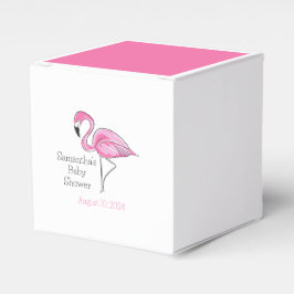 Caixinha De Lembrancinhas Chá de fraldas Personalizado Flamingo Rosa