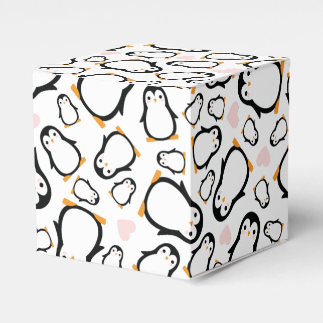 Caixinha De Lembrancinhas Chá de fraldas Pinguim Gelado - Menino Azul (Frente)